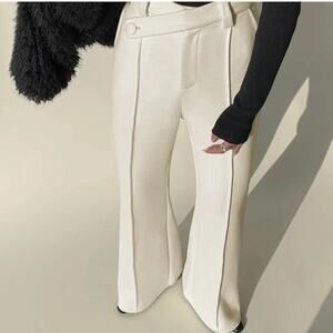 NWT C/MEO Commense Collective Cream Plain High Waist Piping Pant Size L